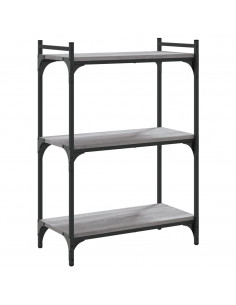 Libreria a 3 Ripiani Grigio Sonoma 60x30x86cm Legno Multistrato