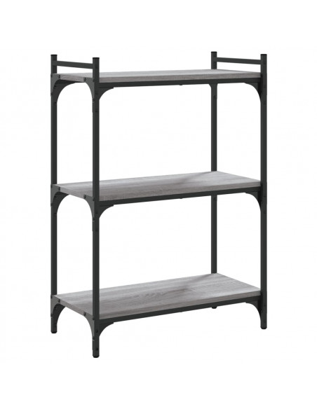 Libreria a 3 Ripiani Grigio Sonoma 60x30x86cm Legno Multistrato