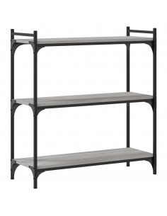 Libreria a 3 Ripiani Grigio Sonoma 80x30x86cm Legno Multistrato