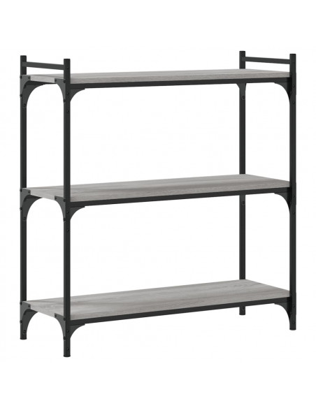 Libreria a 3 Ripiani Grigio Sonoma 80x30x86cm Legno Multistrato