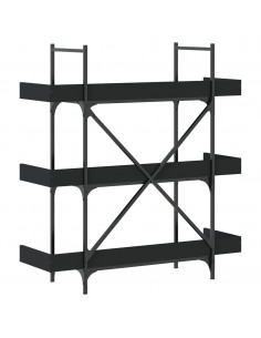 Libreria a 3 Ripiani Nera 100x33x108,5 cm in Legno Multistrato