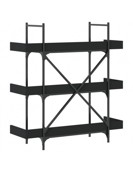 Libreria a 3 Ripiani Nera 100x33x108,5 cm in Legno Multistrato