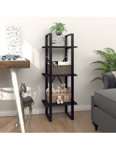Libreria a 3 Ripiani Nera 40x30x105 cm in Legno Multistrato