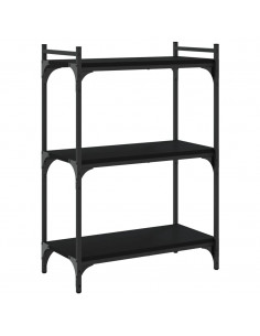 Libreria a 3 Ripiani Nera 60x30x86 cm in Legno Multistrato