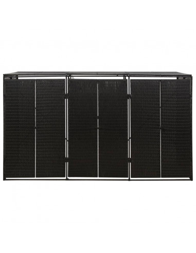 Copribidone Triplo Nero 207x80x117 cm in Polyrattan