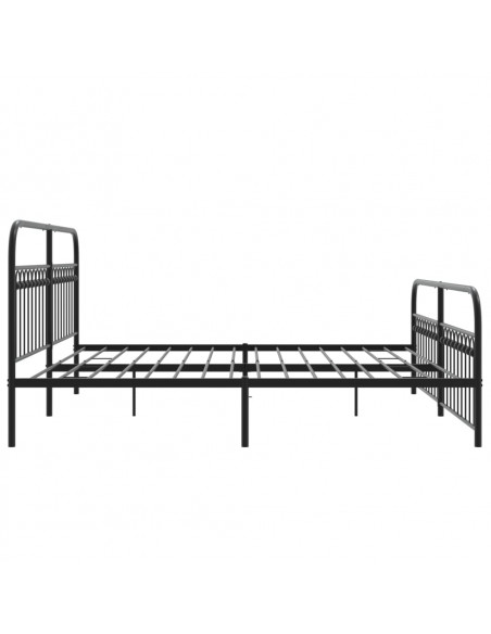 Giroletto con Testiera e Pediera Metallo Nero 200x200 cm