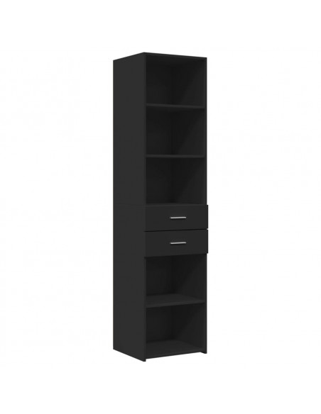 Credenza Nera 45x42,5x185 cm in Legno Multistrato