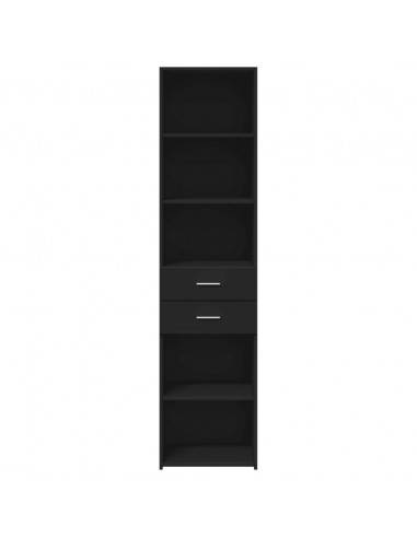 Credenza Nera 45x42,5x185 cm in Legno Multistrato