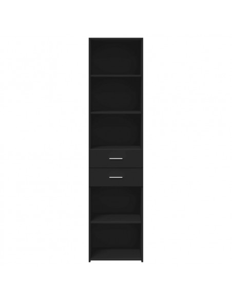 Credenza Nera 45x42,5x185 cm in Legno Multistrato