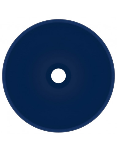 Lavandino Lusso Rotondo Blu Scuro Opaco 32,5x14 cm in Ceramica