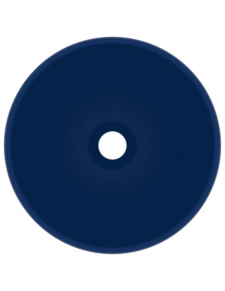 Lavandino Lusso Rotondo Blu Scuro Opaco 32,5x14 cm in Ceramica