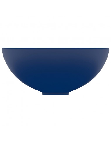 Lavandino Lusso Rotondo Blu Scuro Opaco 32,5x14 cm in Ceramica
