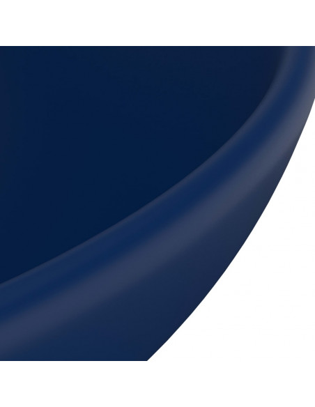 Lavandino Lusso Rotondo Blu Scuro Opaco 32,5x14 cm in Ceramica