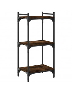 Libreria a 3 Ripiani Rovere Fumo 40x30x86 cm Legno Multistrato