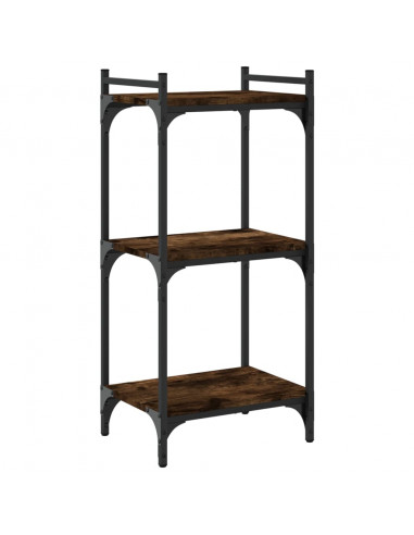 Libreria a 3 Ripiani Rovere Fumo 40x30x86 cm Legno Multistrato