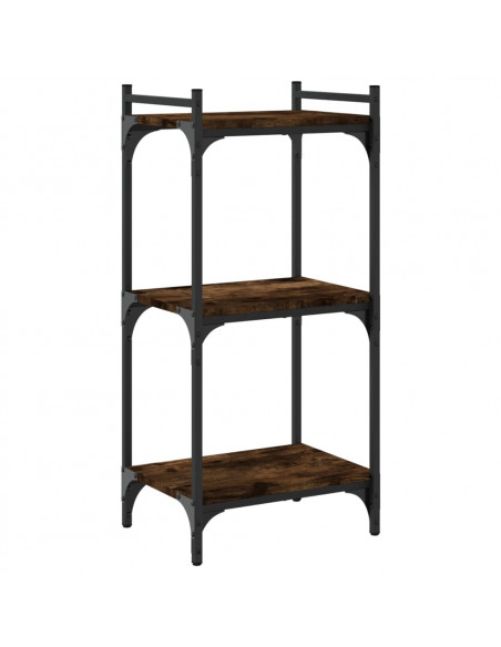 Libreria a 3 Ripiani Rovere Fumo 40x30x86 cm Legno Multistrato