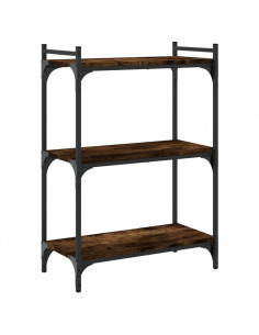 Libreria a 3 Ripiani Rovere Fumo 60x30x86 cm Legno Multistrato