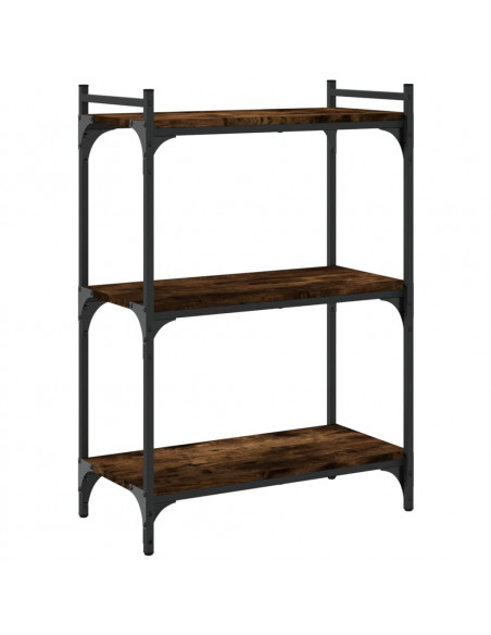 Libreria a 3 Ripiani Rovere Fumo 60x30x86 cm Legno Multistrato