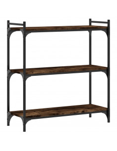 Libreria a 3 Ripiani Rovere Fumo 80x30x86 cm Legno Multistrato