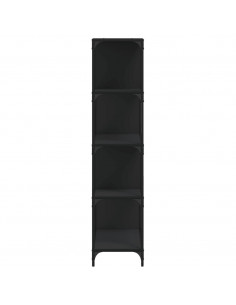 Libreria a 4 Gradini Nera 139x33,5x149 cm in Legno Multistrato