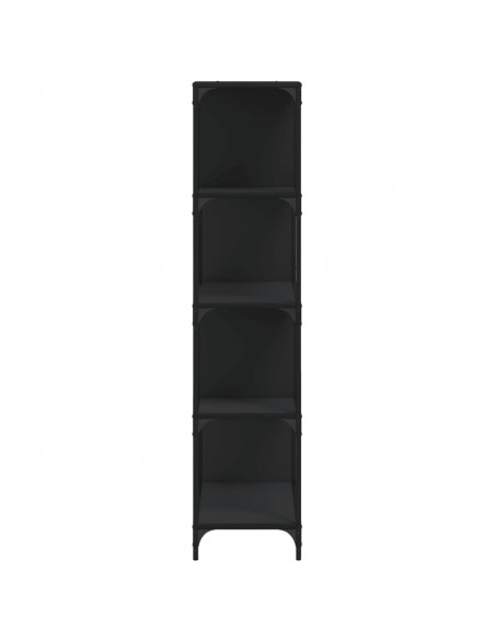 Libreria a 4 Gradini Nera 139x33,5x149 cm in Legno Multistrato