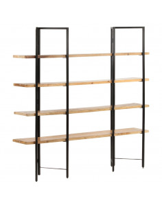 Libreria a 4 Livelli 160x35x160 cm in Legno Massello di Mango