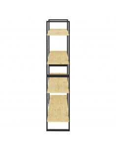 Libreria a 4 Ripiani 100x30x140 cm in Legno Massello di Pino