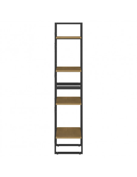 Libreria a 4 Ripiani 40x30x140 cm in Legno Massello di Pino