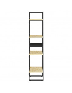 Libreria a 4 Ripiani 40x30x140 cm in Legno Massello di Pino