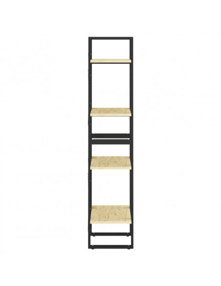 Libreria a 4 Ripiani 40x30x140 cm in Legno Massello di Pino