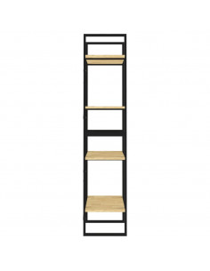 Libreria a 4 Ripiani 60x30x140 cm in Legno Massello di Pino