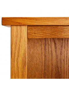 Libreria a 4 Ripiani 70x22x110 cm in Legno Massello di Rovere