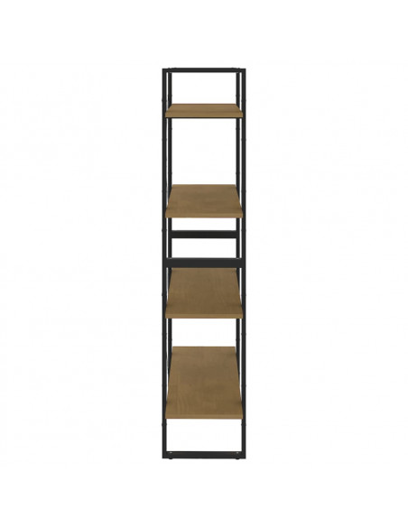 Libreria a 4 Ripiani 80x30x140 cm in Legno Massello di Pino