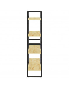 Libreria a 4 Ripiani 80x30x140 cm in Legno Massello di Pino