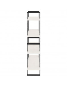 Libreria a 4 Ripiani Bianca 100x30x140 cm in Massello di Pino