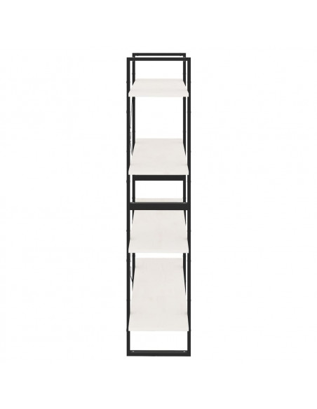 Libreria a 4 Ripiani Bianca 100x30x140 cm in Massello di Pino