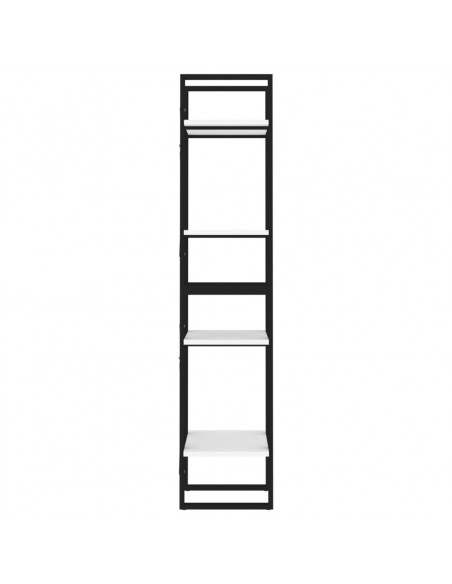 Libreria a 4 Ripiani Bianca 40x30x140 cm in Legno Multistrato