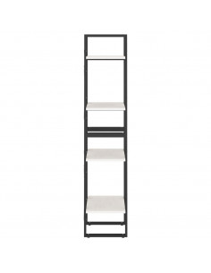 Libreria a 4 Ripiani Bianca 40x30x140 cm in Massello di Pino