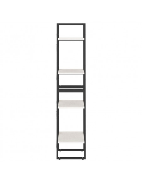 Libreria a 4 Ripiani Bianca 40x30x140 cm in Massello di Pino
