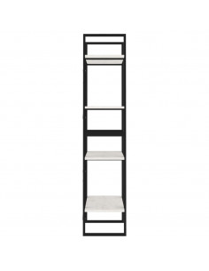 Libreria a 4 Ripiani Bianca 60x30x140 cm in Massello di Pino