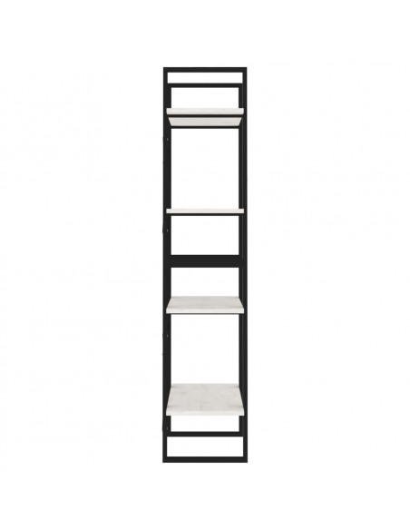 Libreria a 4 Ripiani Bianca 60x30x140 cm in Massello di Pino