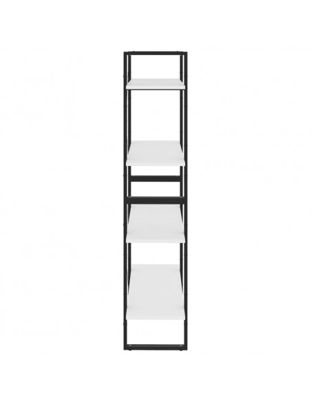 Libreria a 4 Ripiani Bianca 80x30x140 cm in Legno Multistrato