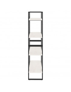 Libreria a 4 Ripiani Bianca 80x30x140 cm in Massello di Pino