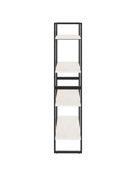 Libreria a 4 Ripiani Bianca 80x30x140 cm in Massello di Pino