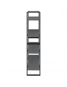 Libreria a 4 Ripiani Grigia 100x30x140 cm in Massello di Pino