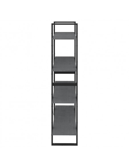 Libreria a 4 Ripiani Grigia 100x30x140 cm in Massello di Pino