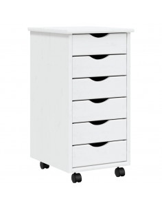 Armadietto Rotante con Cassetti MOSS Bianco Legno Massello Pino 2