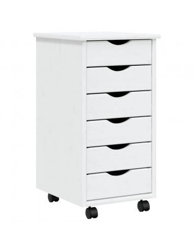 Armadietto Rotante con Cassetti MOSS Bianco Legno Massello Pino