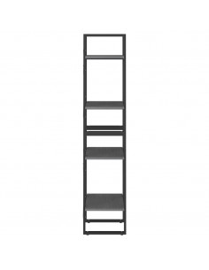 Libreria a 4 Ripiani Grigia 40x30x140 cm in Massello di Pino