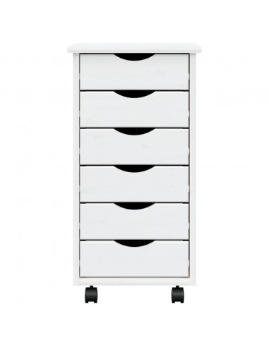 Armadietto Rotante con Cassetti MOSS Bianco Legno Massello Pino